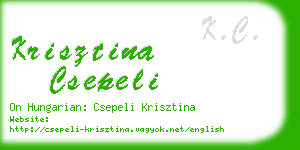 krisztina csepeli business card